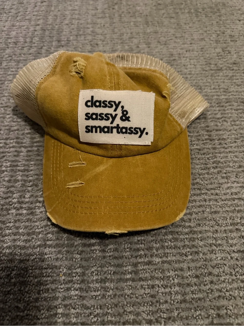 Kids Distressed Brown Trucker Hat